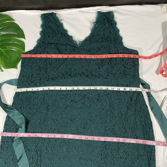 NEW Adrianna Papell [ Plus Size‎ 20W ] Ribbon-Belt Lace Gown in Forest - Picture 3 of 12